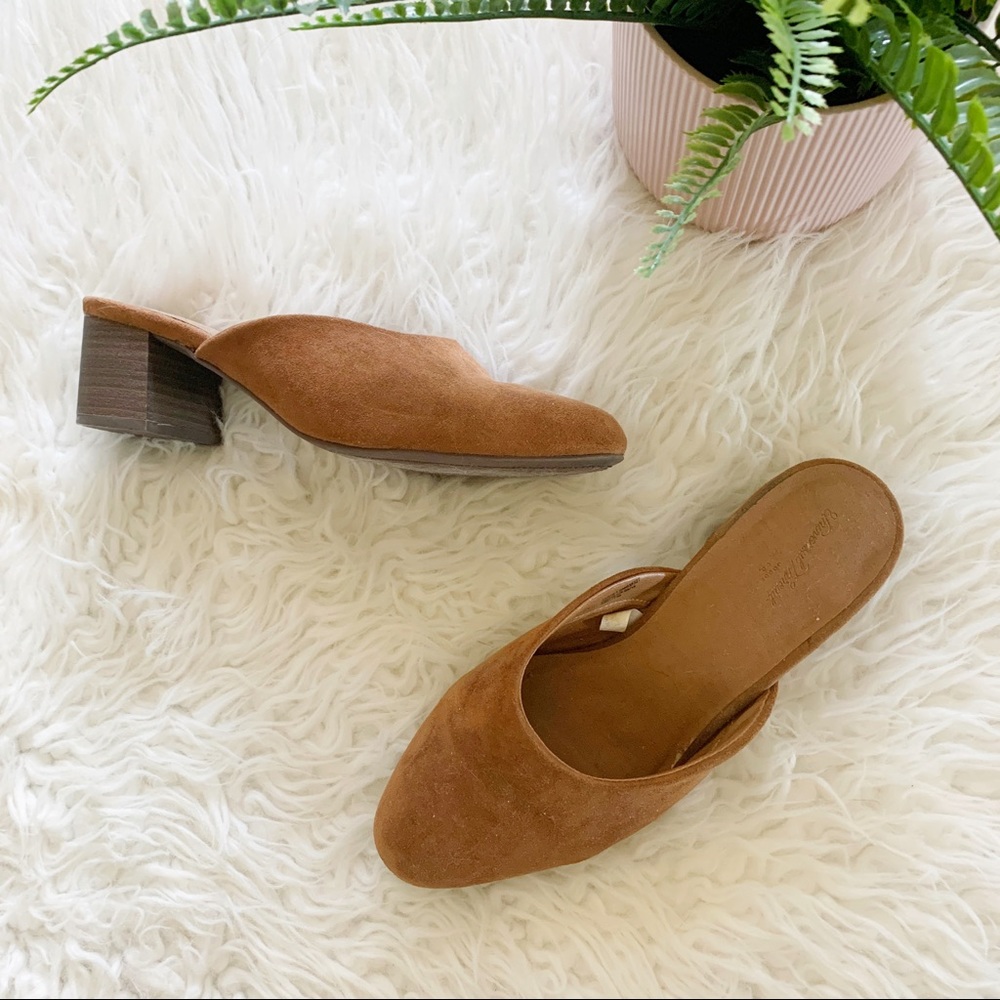 Target Universal Thread brown faux suede mules